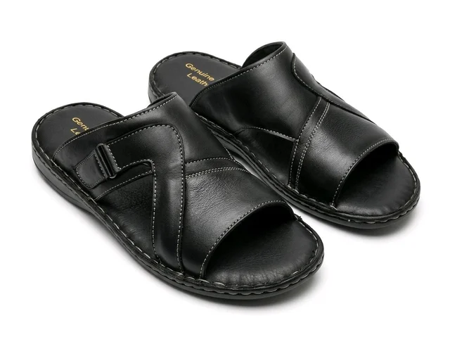 Bold Walk Leather Sandals - 10, Black