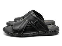 Bold Walk Leather Sandals - 11, Black