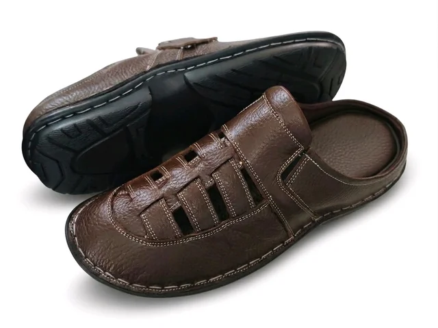 STEPSCART Royal Comfort Premium Genuine Leather Sandal - 7, Brown