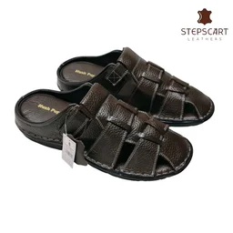 STEPSCART Heritage Series - Genuine Leather Sandal (SL-HS01) - 8, Morocco Brown