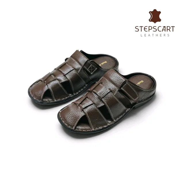 STEPSCART Heritage Series - Genuine Leather Sandal (SL-HS01) - 10, Morocco Brown