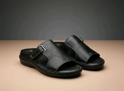 Royal Comfort Trendy Leather Sandals Collection - 10, Black