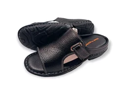Royal Comfort Trendy Leather Sandals Collection - 10, Black
