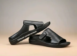 Royal Comfort Trendy Leather Sandals Collection - 11, Black