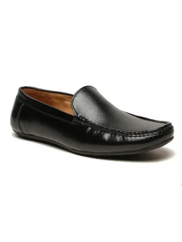 Executive Comfort Genuine Leather Formal Loafers for Men - 6, Black