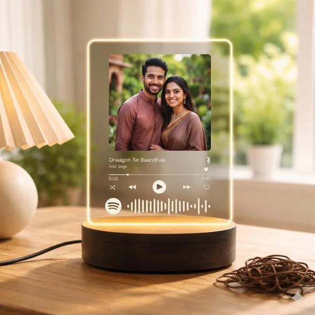 Custom Spotify Music LED Frame with Photo | Personalized Favorite Song Gift Lamp