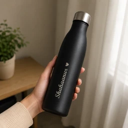 Giftflix Customized Name Engraved Stainless Steel Water Bottle ā Personalized 1000 ml Leak-Proof Matte Bottle for Gym, Office & Daily Travel