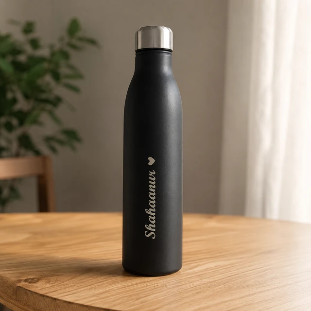 Customized Name Engraved Stainless Steel Water Bottle – Personalized 1000 ml Leak-Proof Matte Bottle for Gym, Office & Daily Travel
