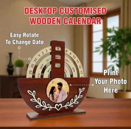 Customized Wooden Calendar Photo Frame | Personalized Anniversary Date Frame Gift