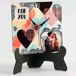 Customized Couple Photo Table Clock | Personalized Love Frame Desk Clock Gift