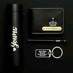 Personalized Gift Combo Set for Men | Customized Wallet Bottle Pen Keychain Gift