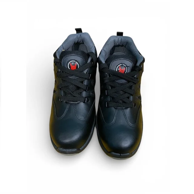 Hillion Swag Steel Toe Safety Shoes Black Grey Low Ankle - 6, Black