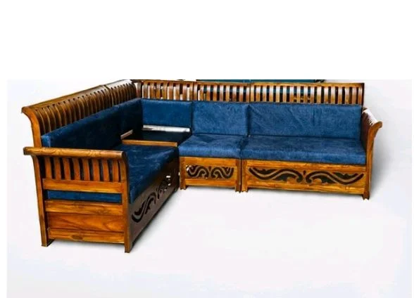 PREMIUM TEAKWOOD CORNER SETTY - BLUE