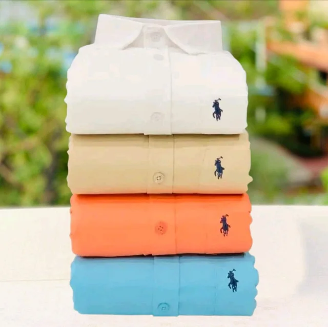 RL Polo Men's Plain Shirt Combo - Pack of 4 | Premium Cotton | Casual & Formal Wear - L-40