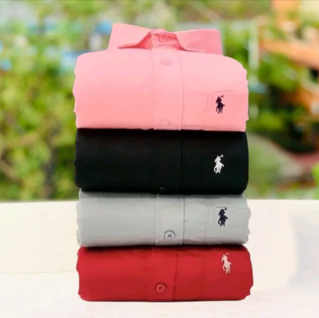 RL Polo Men's Plain Shirt Combo - Pack of 4 | Premium Cotton | Casual & Formal Wear - XL-42