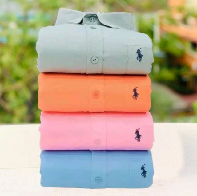 RL Polo Men's Plain Shirt Combo - Pack of 4 | Premium Cotton | Casual & Formal Wear - XL-42