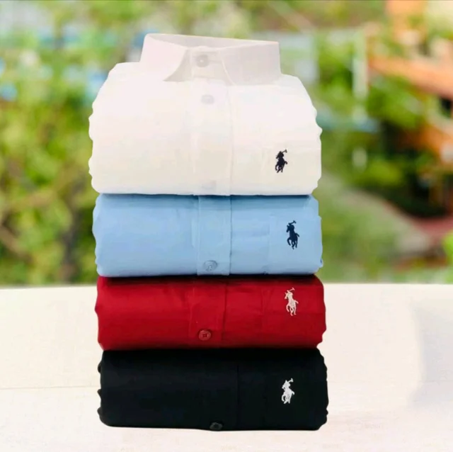 RL Polo Men's Plain Shirt Combo - Pack of 4 | Premium Cotton | Casual & Formal Wear - M-38