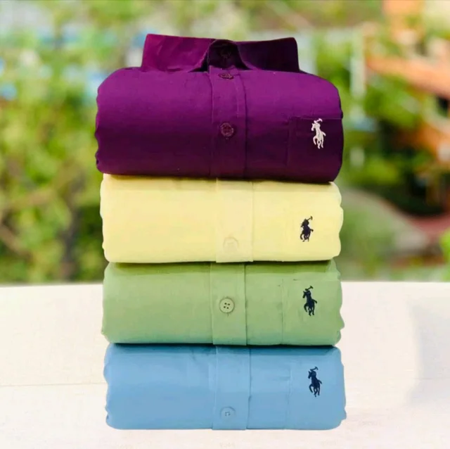 RL Polo Men's Plain Shirt Combo - Pack of 4 | Premium Cotton | Casual & Formal Wear - XL-42
