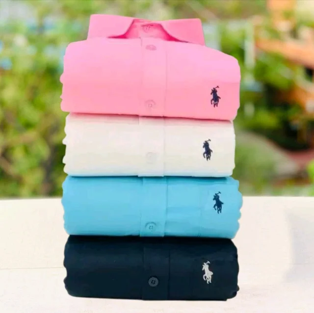 RL Polo Men's Plain Shirt Combo - Pack of 4 | Premium Cotton | Casual & Formal Wear - XL-42
