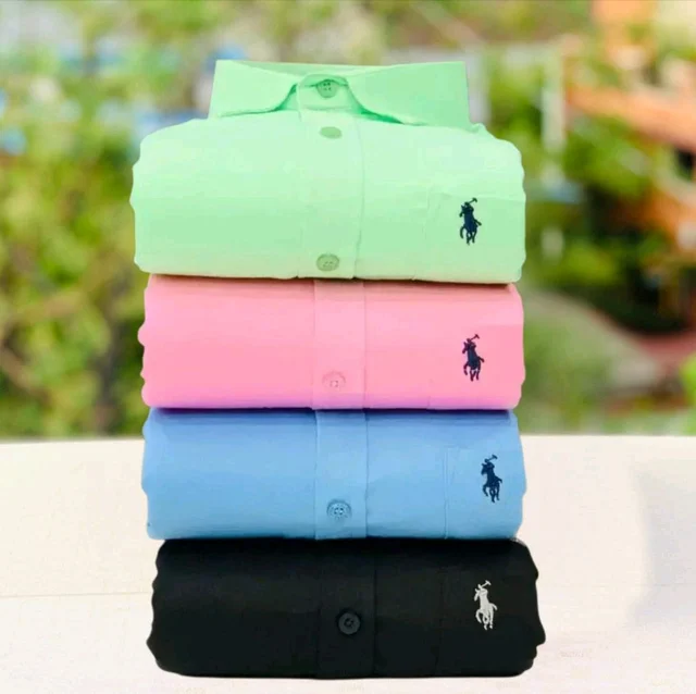 RL Polo Men's Plain Shirt Combo - Pack of 4 | Premium Cotton | Casual & Formal Wear - S-36