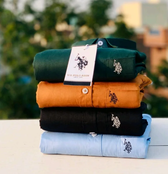 U.S Men's Plain Shirt Combo - Pack of 4 | Premium Cotton | Casual & Formal Wear - - M-38