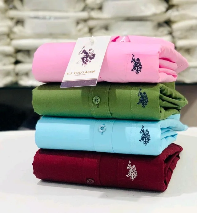 U.S Men's Plain Shirt Combo - Pack of 4 | Premium Cotton | Casual & Formal Wear - - L-40