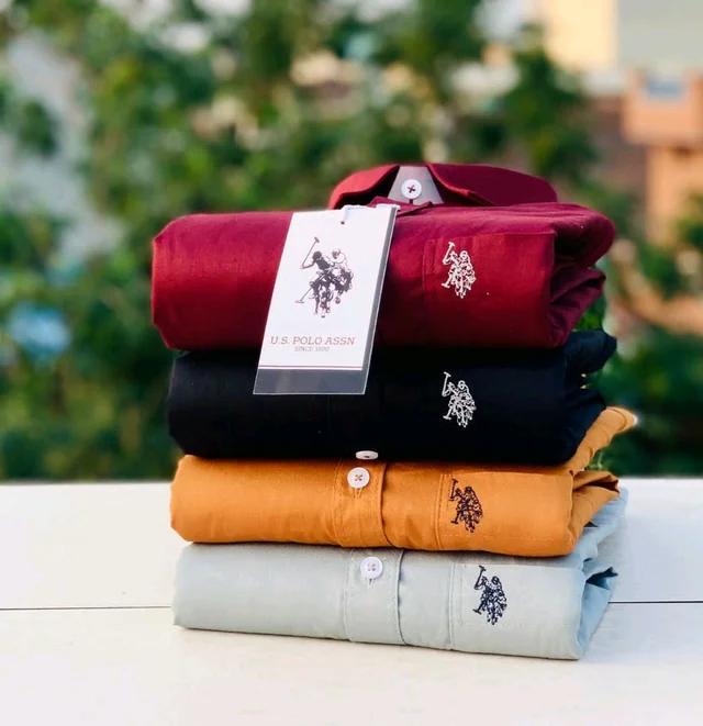 U.S Men's Plain Shirt Combo - Pack of 4 | Premium Cotton | Casual & Formal Wear - - L-40