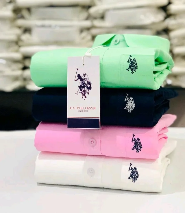 U.S Men's Plain Shirt Combo - Pack of 4 | Premium Cotton | Casual & Formal Wear - - L-40