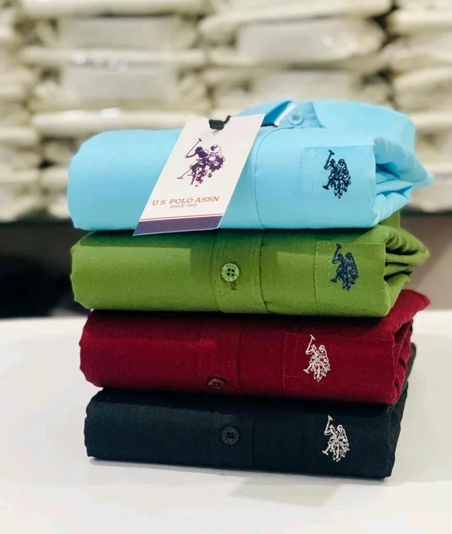U.S Men's Plain Shirt Combo - Pack of 4 | Premium Cotton | Casual & Formal Wear - - L-40