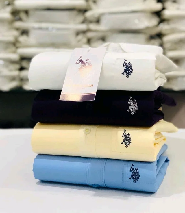 U.S Men's Plain Shirt Combo - Pack of 4 | Premium Cotton | Casual & Formal Wear - - L-40