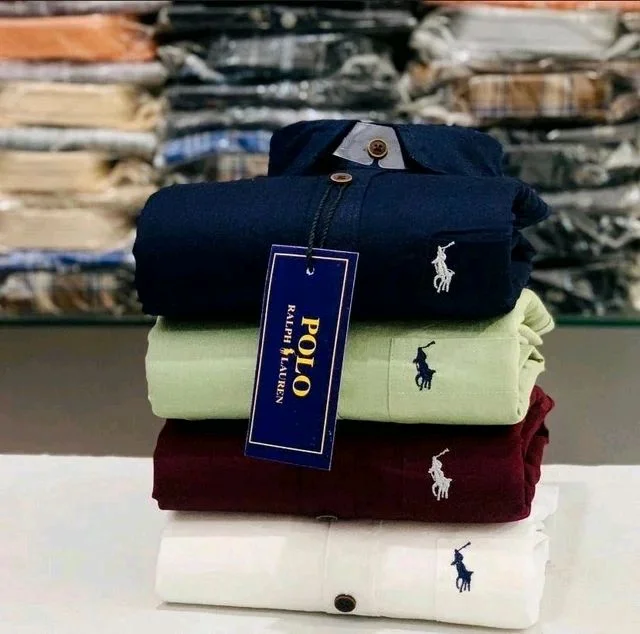 RL Polo Men's Plain Shirt Combo - Pack of 4 | Premium Cotton | Casual & Formal Wear 