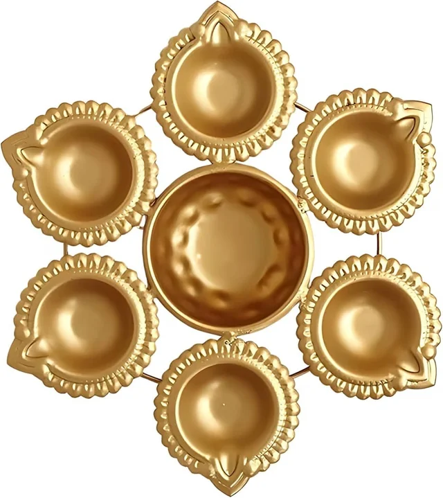 6 inch metal urli available in diya and peacock design