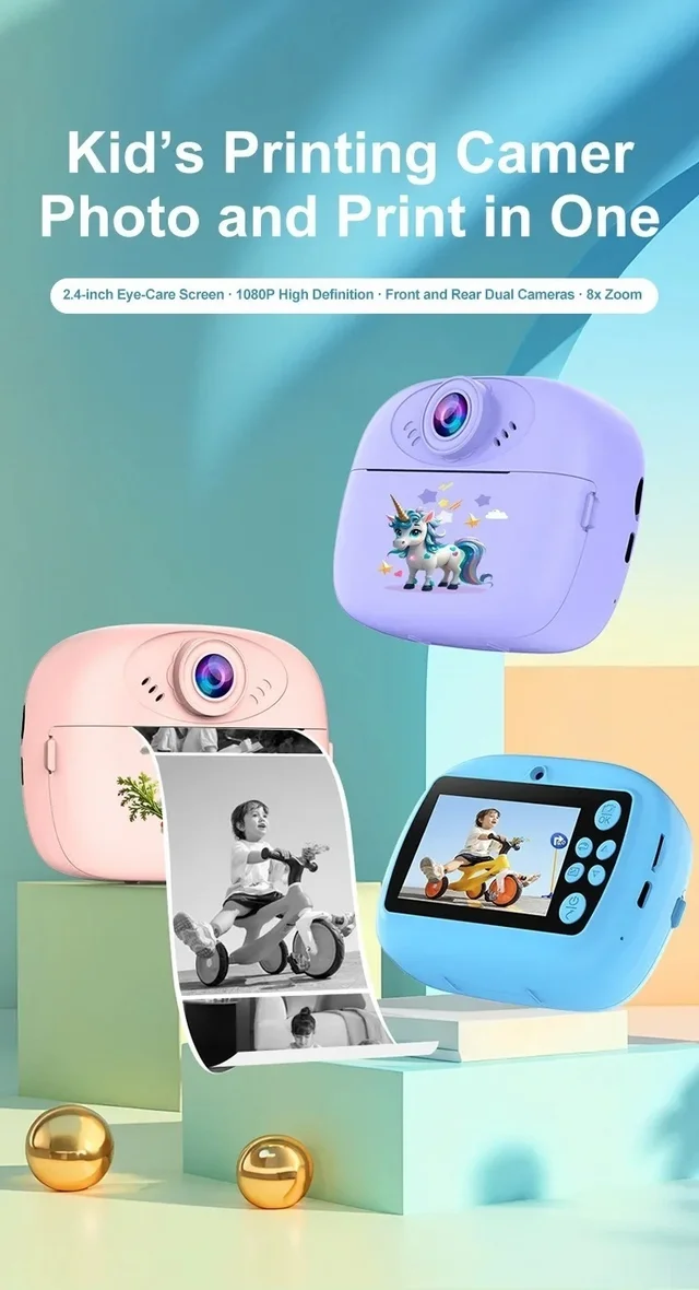 Dino printed click and print camera | Click and print your Black and white picture - Dino