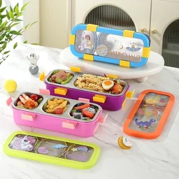 Bento Lunch Box - Leak-Proof 3-Compartment with Removable Tray