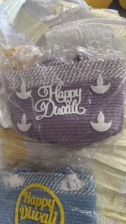 Diwali jute baskets 7x7 inch - 1