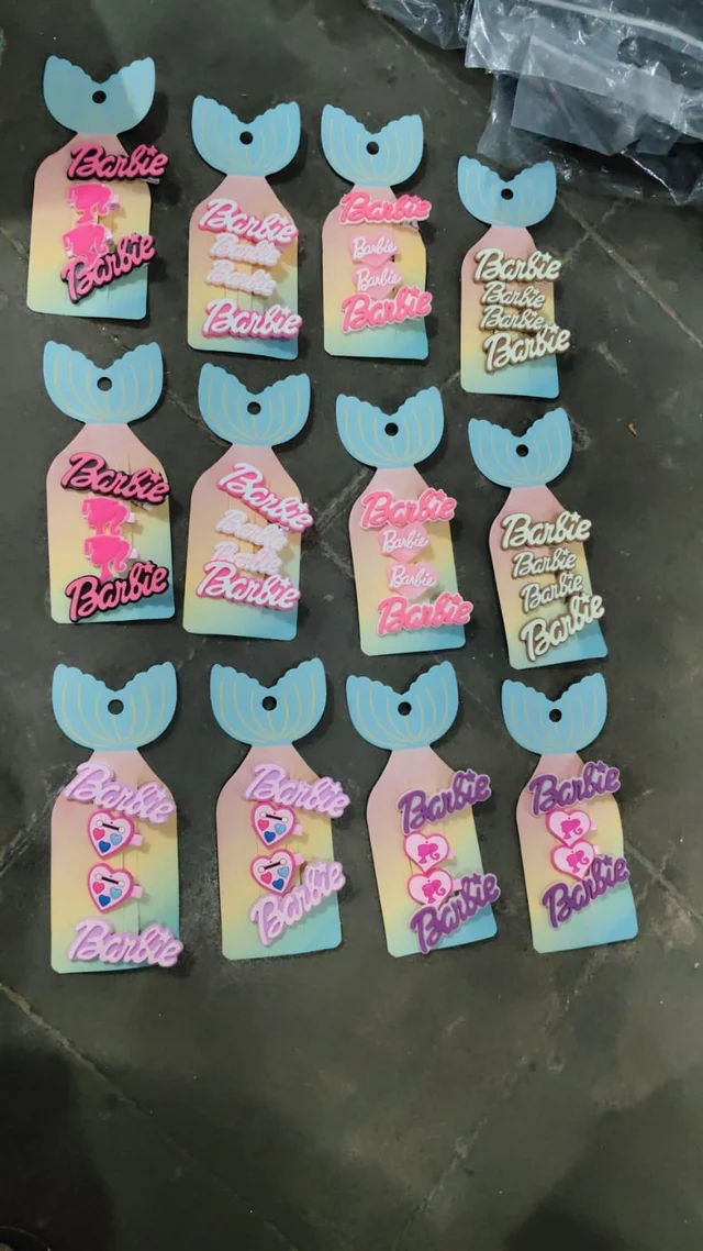 New barbie theme hair clip cards All real pic shared