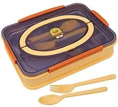Homeoculture 4 compartment steel tiffin with handle on lid