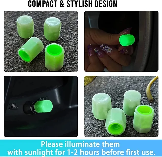 Homeoculture Neon tyre nozzle covers set of 4 Best for night driving 1 set means 4 pcs