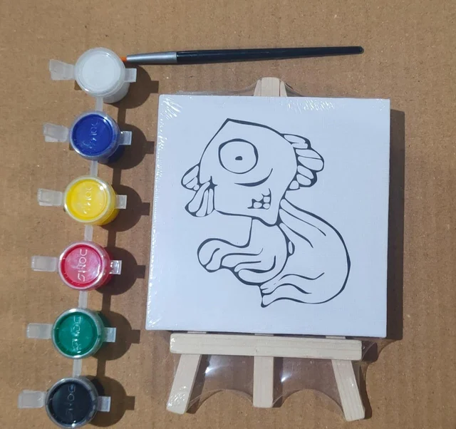 Homeoculture New color combo of canvas with stand plus 6 water colors and 1 brush