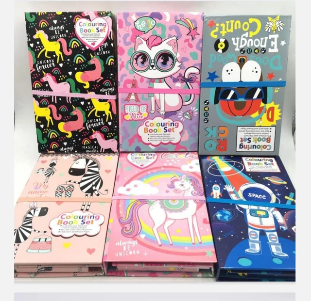 Multi designs coloring book and scratch book diary ( scratch book and coloring book ) Coloring book now available with scratch page on one side and coloring pages on other