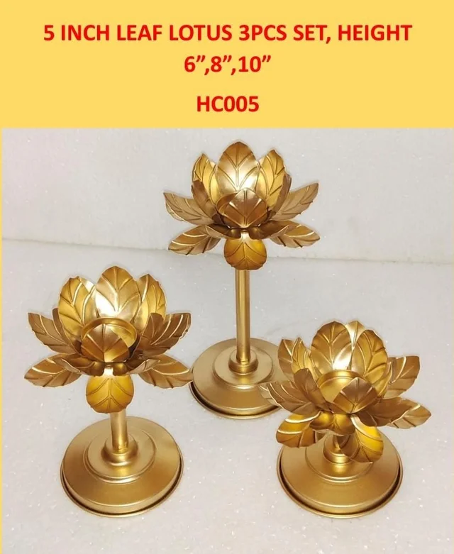 Homeoculture Real pic shared 5 inch lotus tealight candles holders pack of 3 Size 6/8/10 inches
