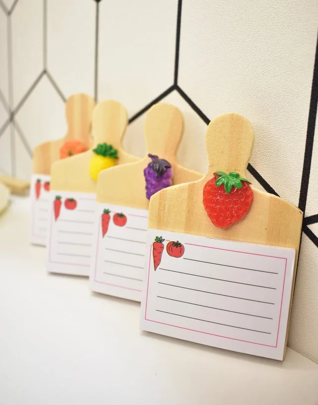 New wooden fridge magnets with notepad