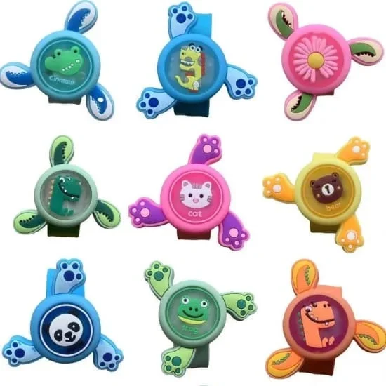 Mosquito repellant band with spinner