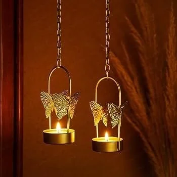 Hanging butterfly tealight holder