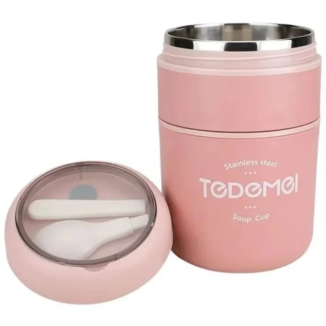 Tedemei Double Partition Leakproof Soup Bowl – 2-in-1 Hot Pot & Food Container for Office & Travel
