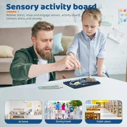 Sensory Activity Board: Double-Sided Silicone Fidget Toy for Kids & Adults | Silent, No Mess, Calming for Anxiety, ADHD & Autism | Portable with Travel Bag & 20 Strings | Ages 3+ Price 185 plus shipping Buy 12 pcs @150 each
