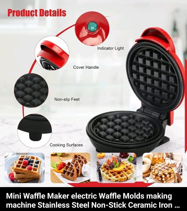 Electric mini waffle maker