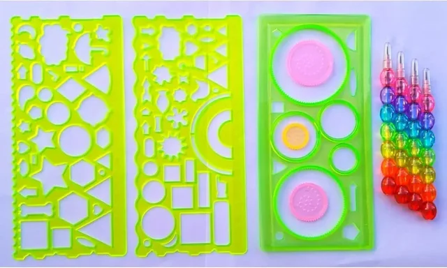 New scale combo With 2 stencil scales, 1 spirograph scale, 4 bead pencils Color random only