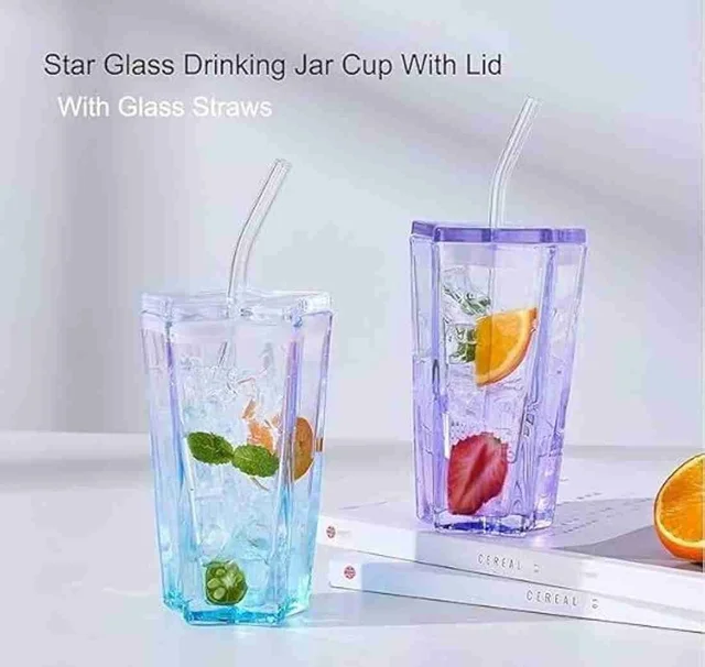 New arrival Star shaped glass sipper 300 ml