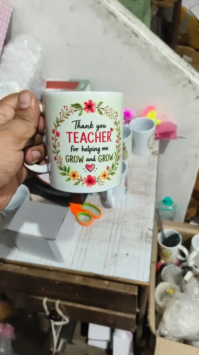 Customised ceramic mug for teachers day Any design can be printed
